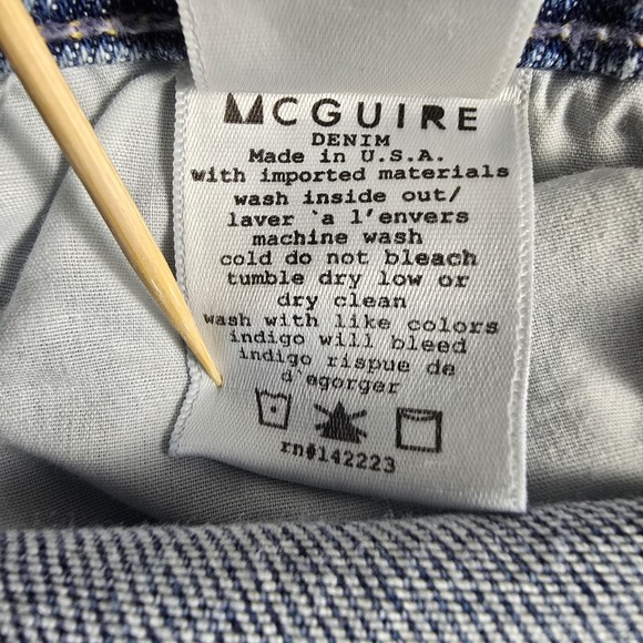 McGuire Jeans Womens 28 Light Wash Valetta Straight Button‎ Fly Made in USA - Picture 16 of 16
